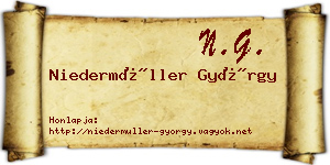 Niedermüller György névjegykártya